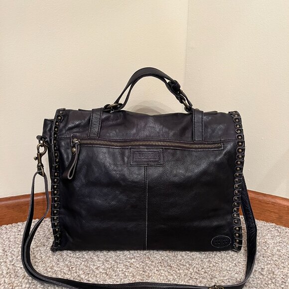*Rare* Bed Stu Leather AMBITIOUS Messenger/Satchel/Crossbody Bag, Black DD, EUC - Picture 2 of 13